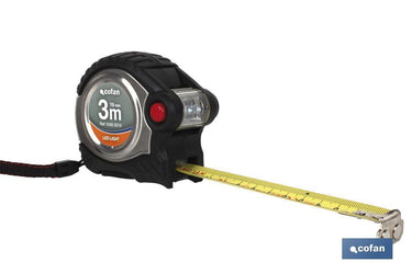 Cofan – Flexómetro Súper Imán con Luz LED | Cinta Nylon | 3, 5 y 8 m Disponibles | Carcasa Resistente